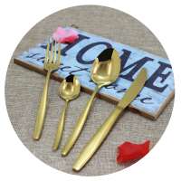 elegant  gold stainless steel knife fork spoon tableware or fork knife cutlery for wedding party