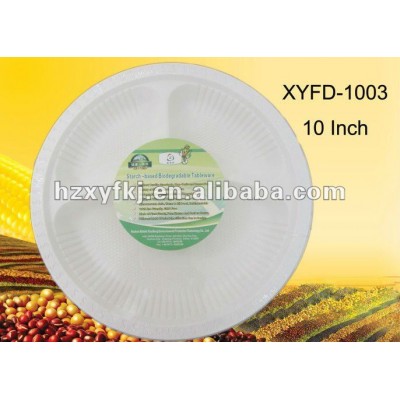 biodegradable compostable 10 inch three compartments plates