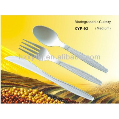 100% biodegradable disposable plastic forks, spoons and knives