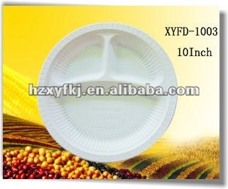 biodegradable compostable 10 inch three compartments plate