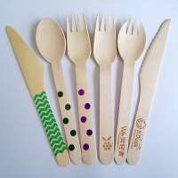 Disposable Wooden Christmas Cutlery Wooden Spoon Engraved