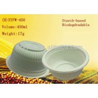 450ml biodegradable plastic bowl, salad bowl with lid